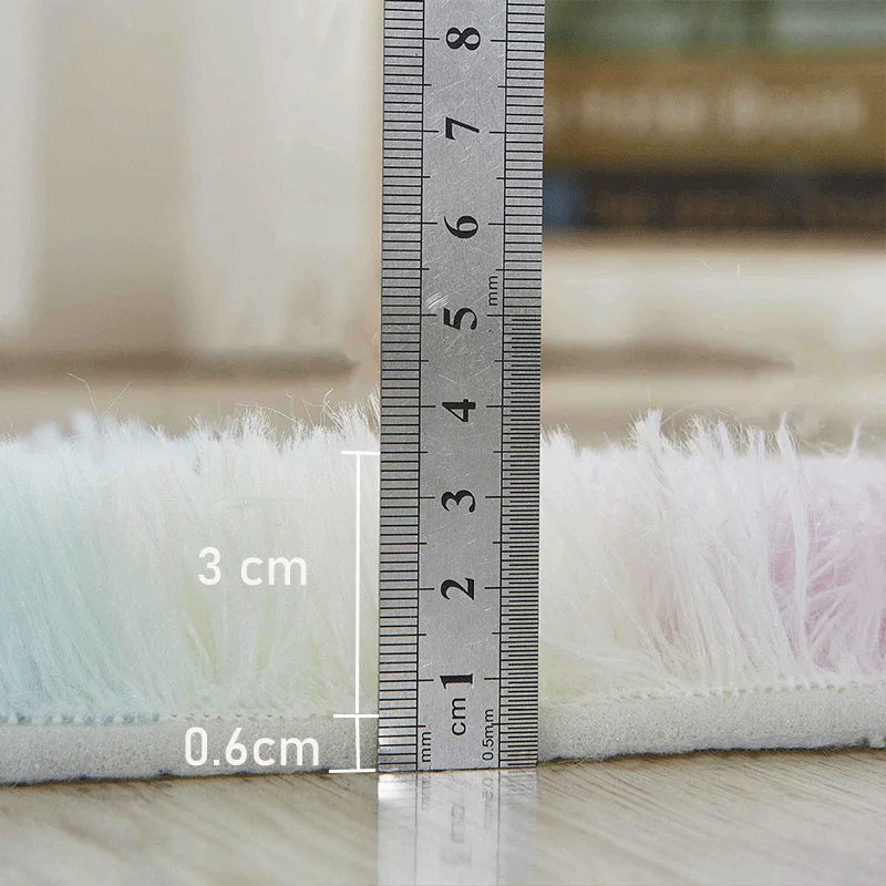 Pink Bedroom Carpet For Children's Room Cute Girls Floor Soft Mat Living Room Decoration White Fluffy Large Kids Bedside Rugs